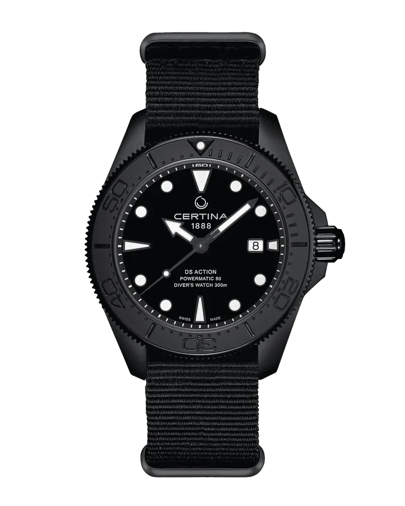 Certina DS Action Diver 43mm Herrenuhr C032.607.38.051.00 Schwarz