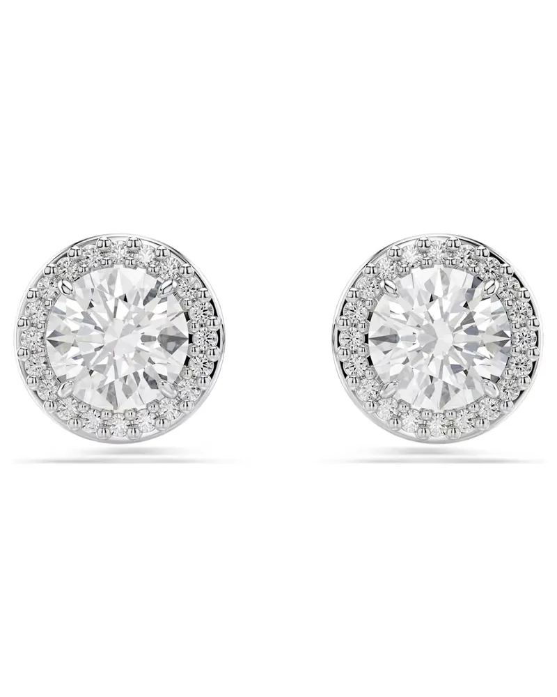Swarovski Una Angelic Ohrstecker Rundschliff, Pavé, Weiß, Rhodiniert 
