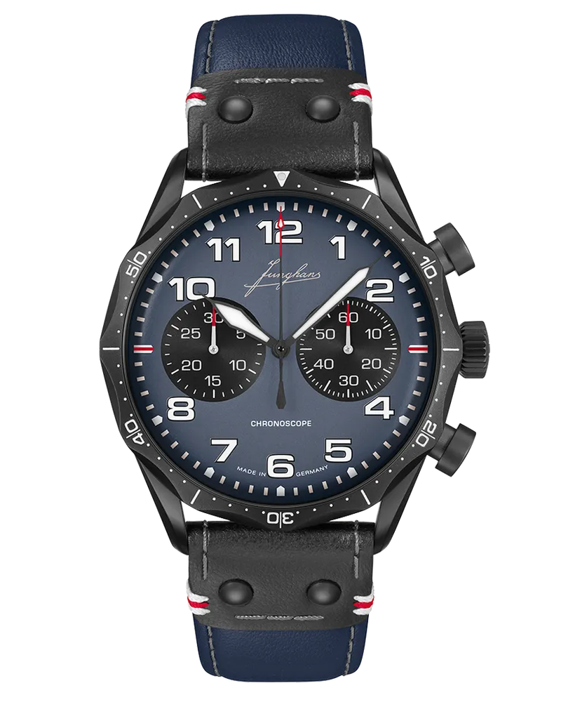 Junghans Meister Pilot Chronoscope Herrenuhr 027/3396.00 Blau