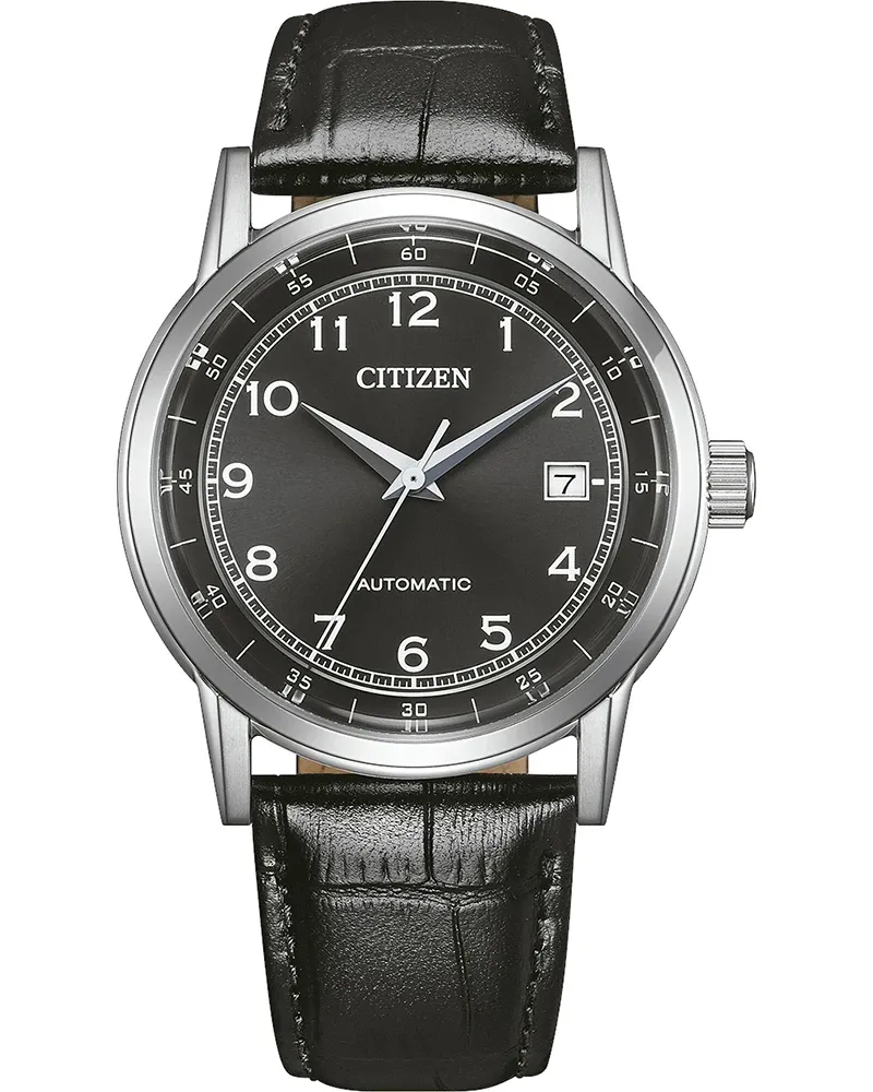 Citizen Automatik Dress Watch Leder schwarz, 40mm Herrenuhr NJ0210-05E Schwarz