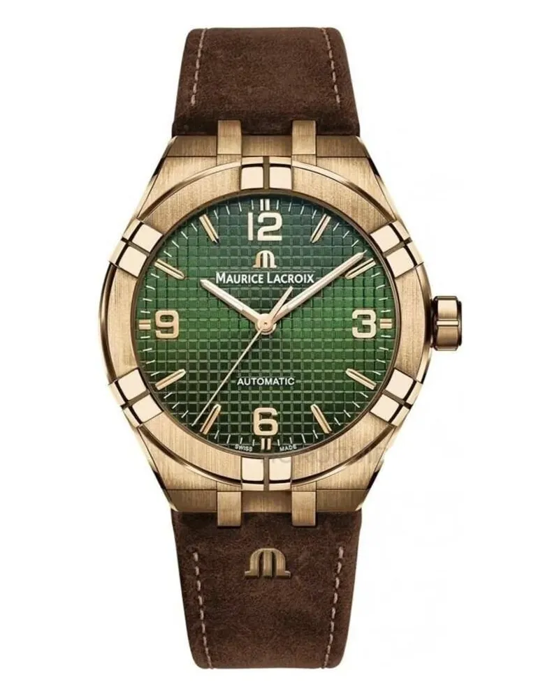 Maurice Lacroix Aikon Automatik Limited Edition, Lederband und Kautschukband Herrenuhr AI6008-BRZ0B-630-M Olive