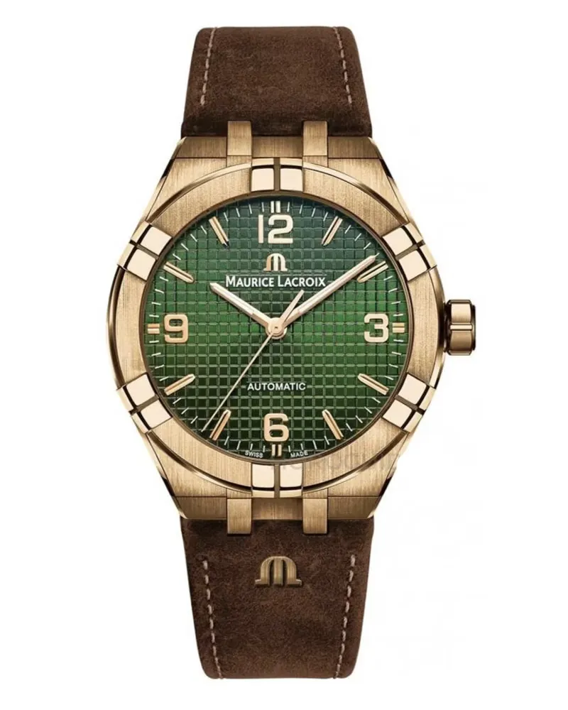 Maurice Lacroix Aikon Automatik Limited Edition, Lederband und Kautschukband Herrenuhr AI6008-BRZ0B-630-M Olive