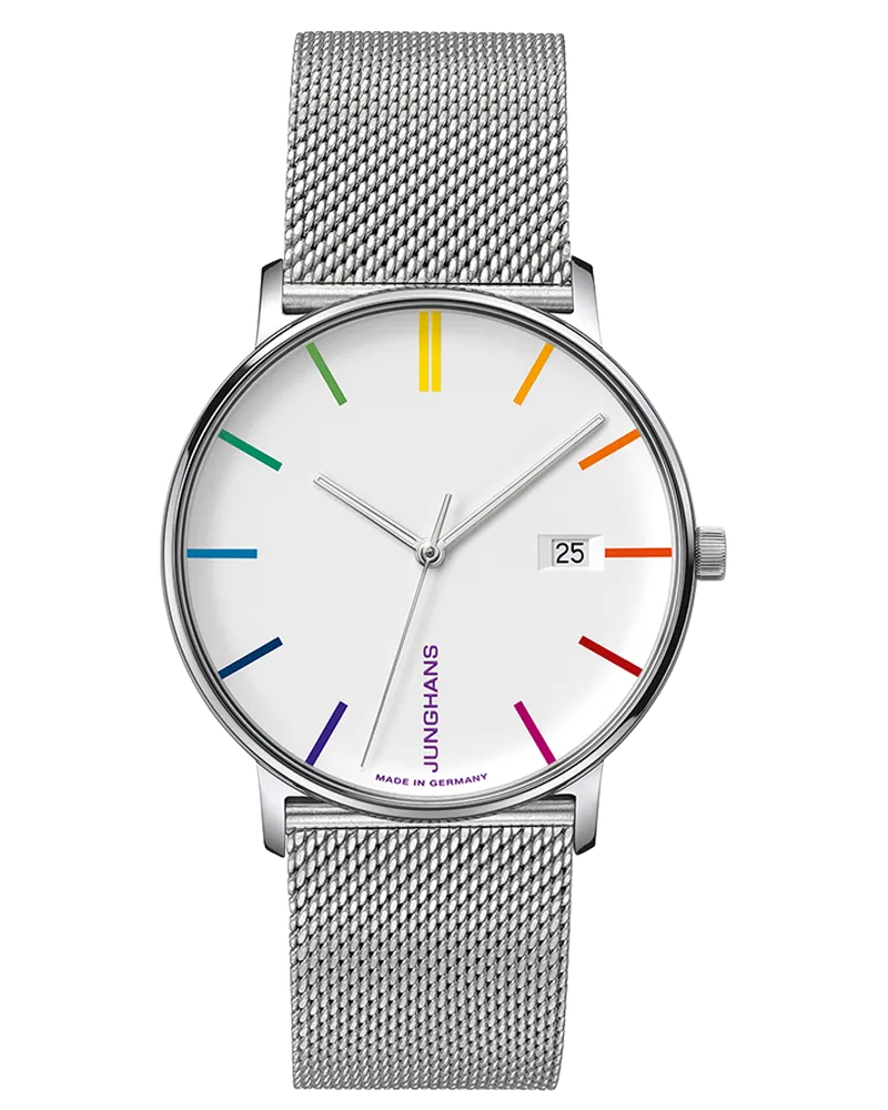 Junghans FORM Quarz Bauhaus Edition Herrenuhr 41/4580.44 Weiß