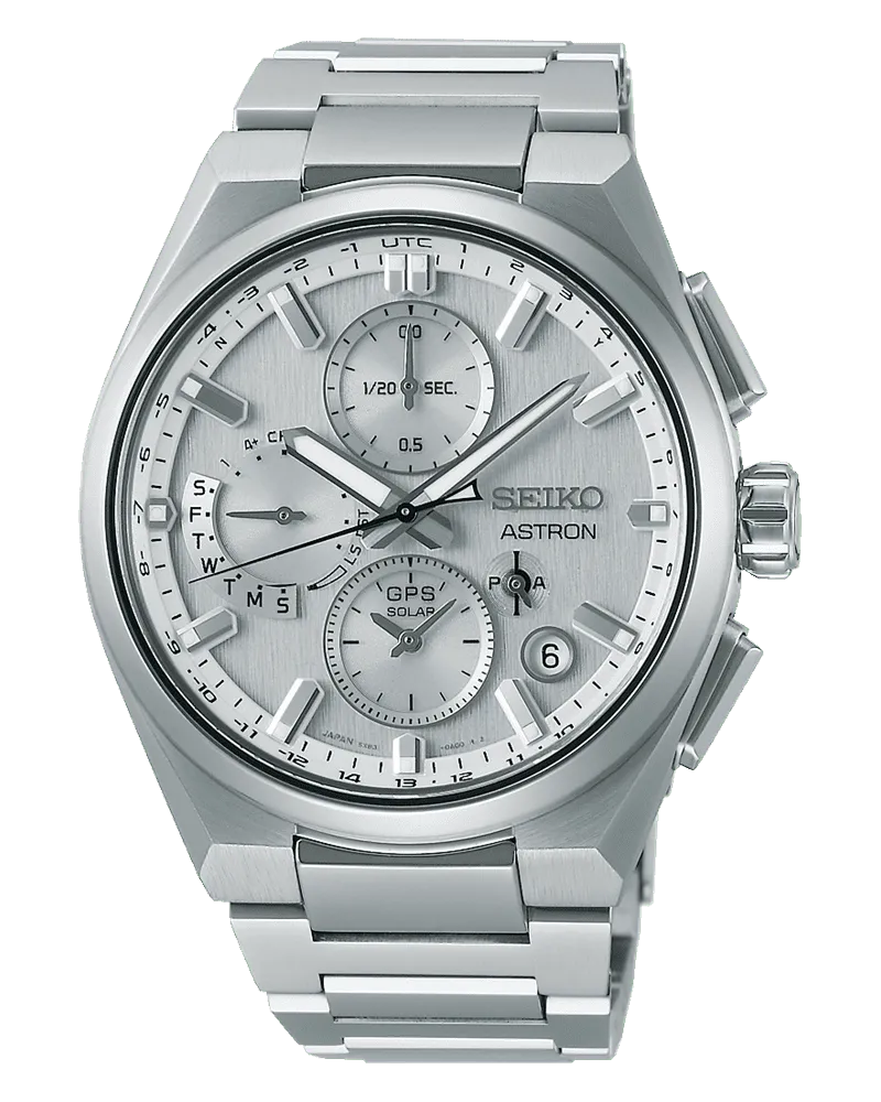 Seiko Seiko Astron GPS Solar Dual Time Chronograph Herrenuhr SSH159J1 Silber