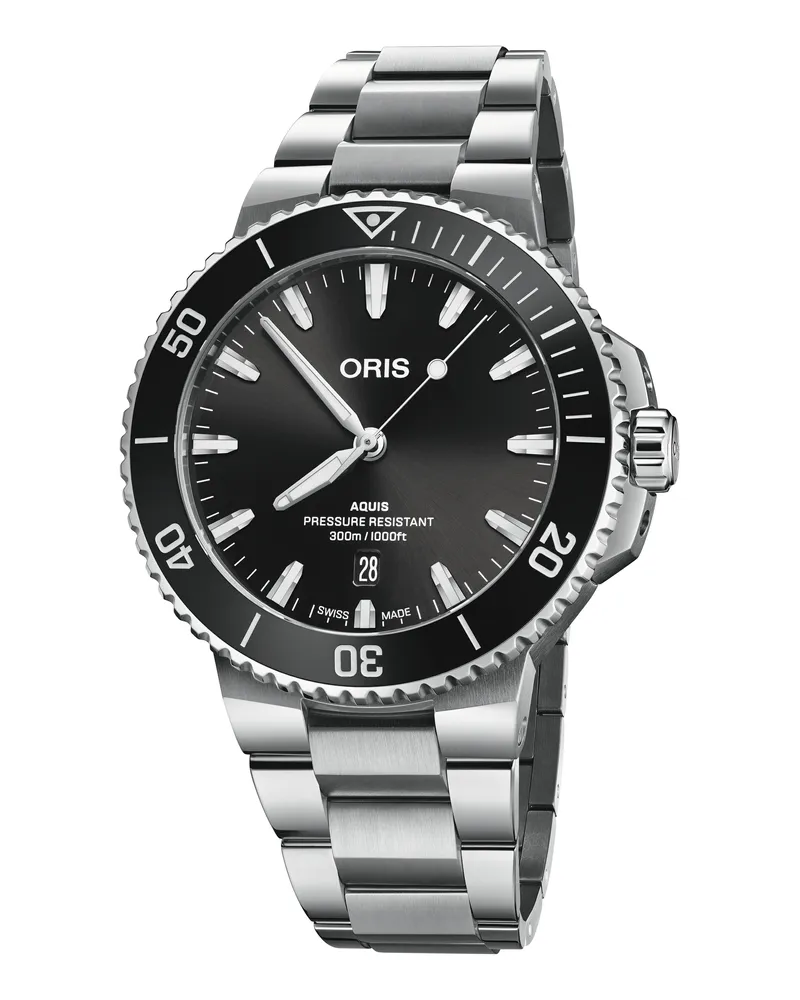 ORIS Aquis Date Automatik Unisexuhr , 01 733 7789 4154-07 8 23 04PEB Schwarz