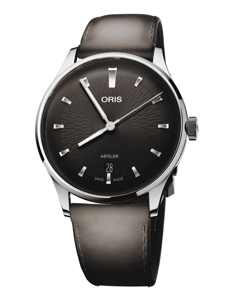 ORIS Artelier Date 38mm Automatik Lederband Schwarz Herrenuhr 01 733 7810 4054-07 6 20 18FC 