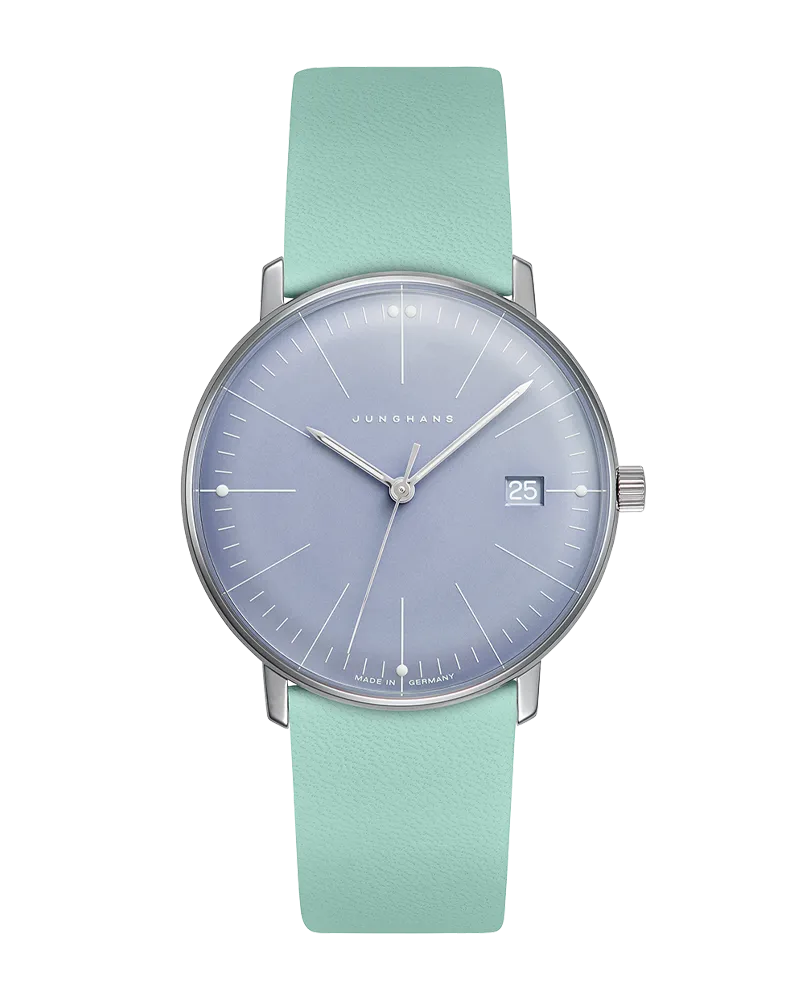 Junghans max bill Damen Türkises Lederband Damenuhr 47/4554.02 Blau