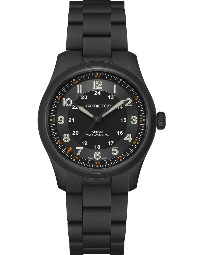 HAMILTON Khaki Titanium Automatik Herrenuhr H70215130 Schwarz