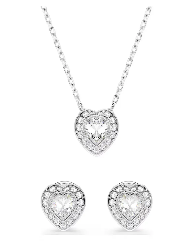 Swarovski Ariana Grande x Swarovski Set Verschiedene Schliffe, Herz, Weiß, Rhodiniert 