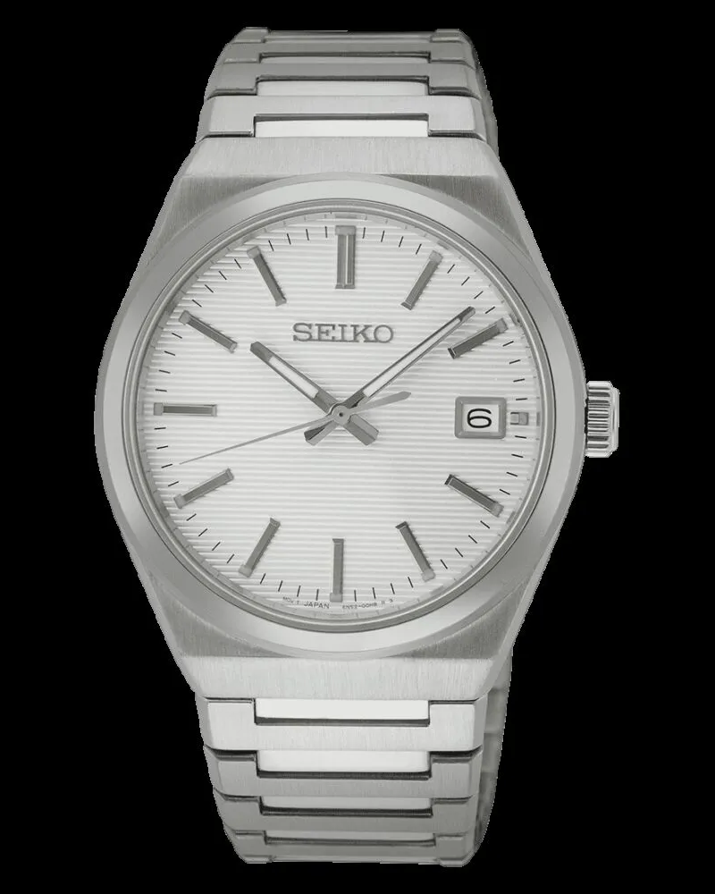 Seiko 3 Zeiger Quarz Herrenuhr SUR553P1 Weiß