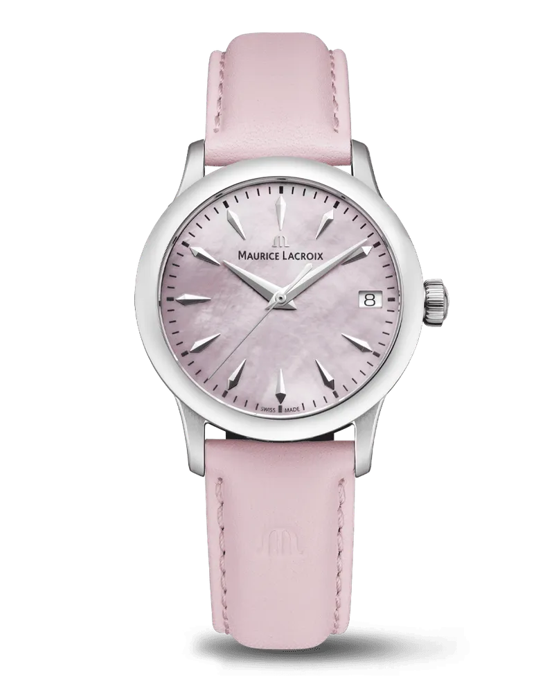 Maurice Lacroix 1975 Quartz 33mm, Quarzwerk, Lederband Rosa Damenuhr 751006-SS001-560-6 