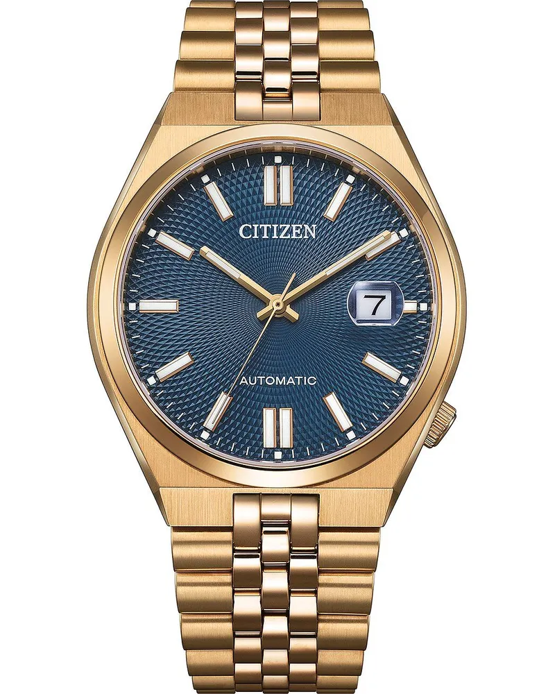 Citizen Tsuyosa 60 Automatik, 60 Stunden Gangreserve, Roségold Herrenuhr NK0023-57L Blau