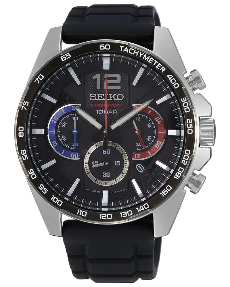 Seiko Chronograph SSB347P1 Herrenuhr Schwarz