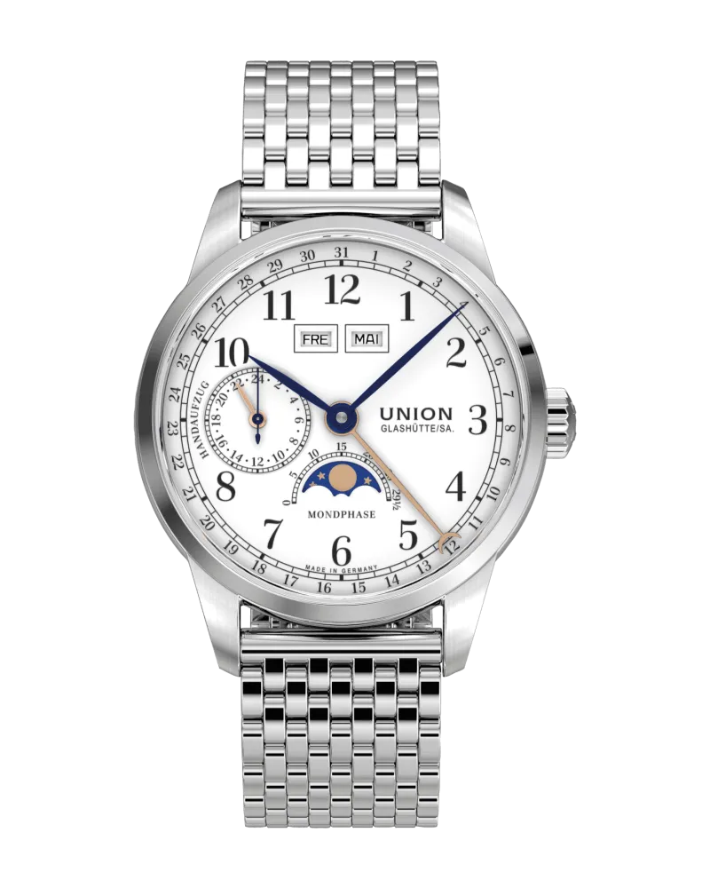 Union Glashütte 1893 Johannes Dürstein Edition Mondphase Herrenuhr D007.458.11.017.00 Weiß