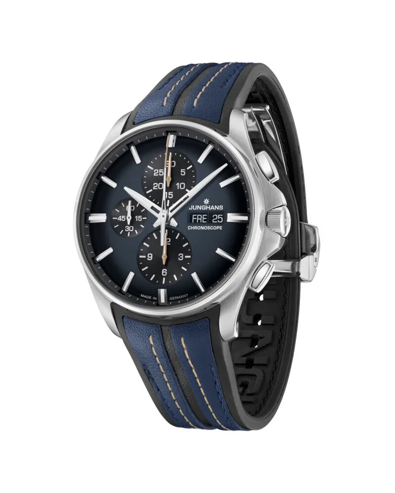 Junghans Meister S Cronoscope Herrenuhr 027/4227.00 Blau