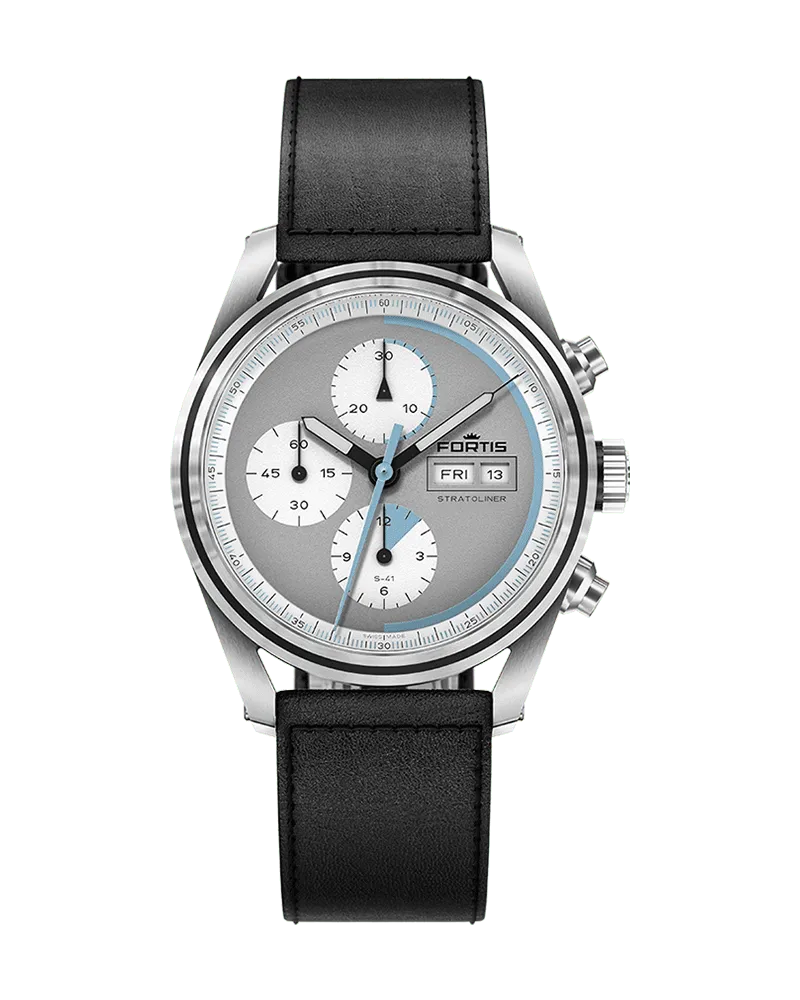 FORTIS Stratoliner S-41 Cool Gray Herrenuhr F2340015 Grau