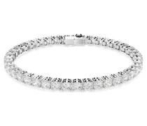 Matrix Tennis Armband Rundschliff, Weiß, Rhodiniert