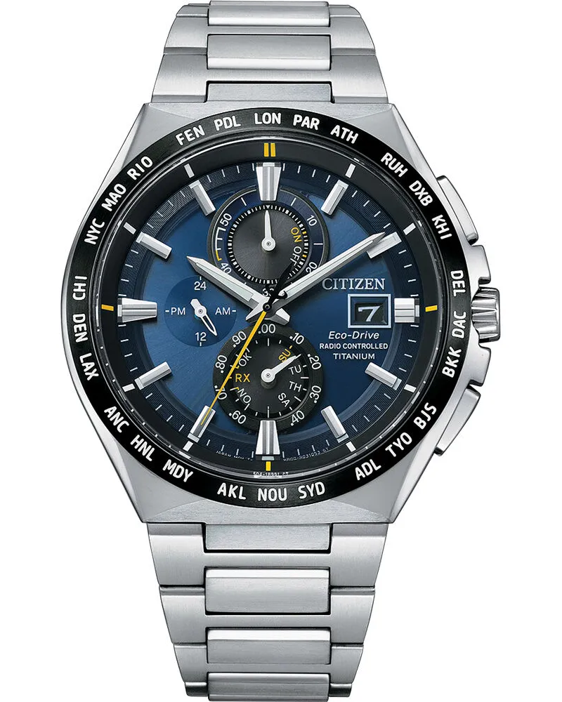 Citizen Herrenuhr Super Titan Funkuhr AT8234-85L Blau