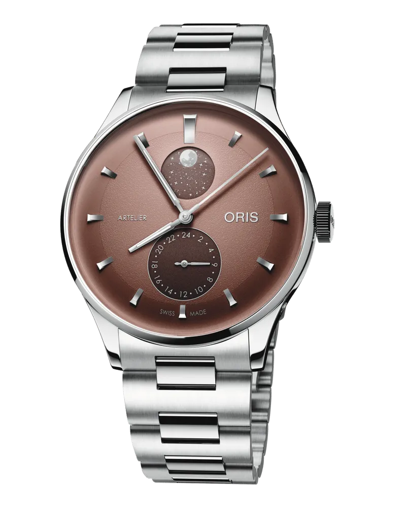 ORIS Artelier Complication 39.50 mm Edelstahl Braun Herrenuhr 01 782 7811 4056-07 8 20 20 Braun