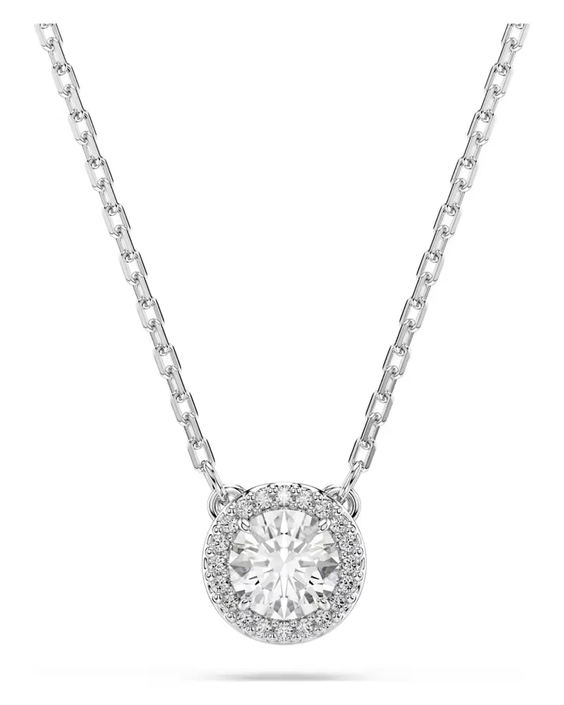 Swarovski Una Angelic Anhänger Rundschliff, Pavé, Weiß, Rhodiniert 