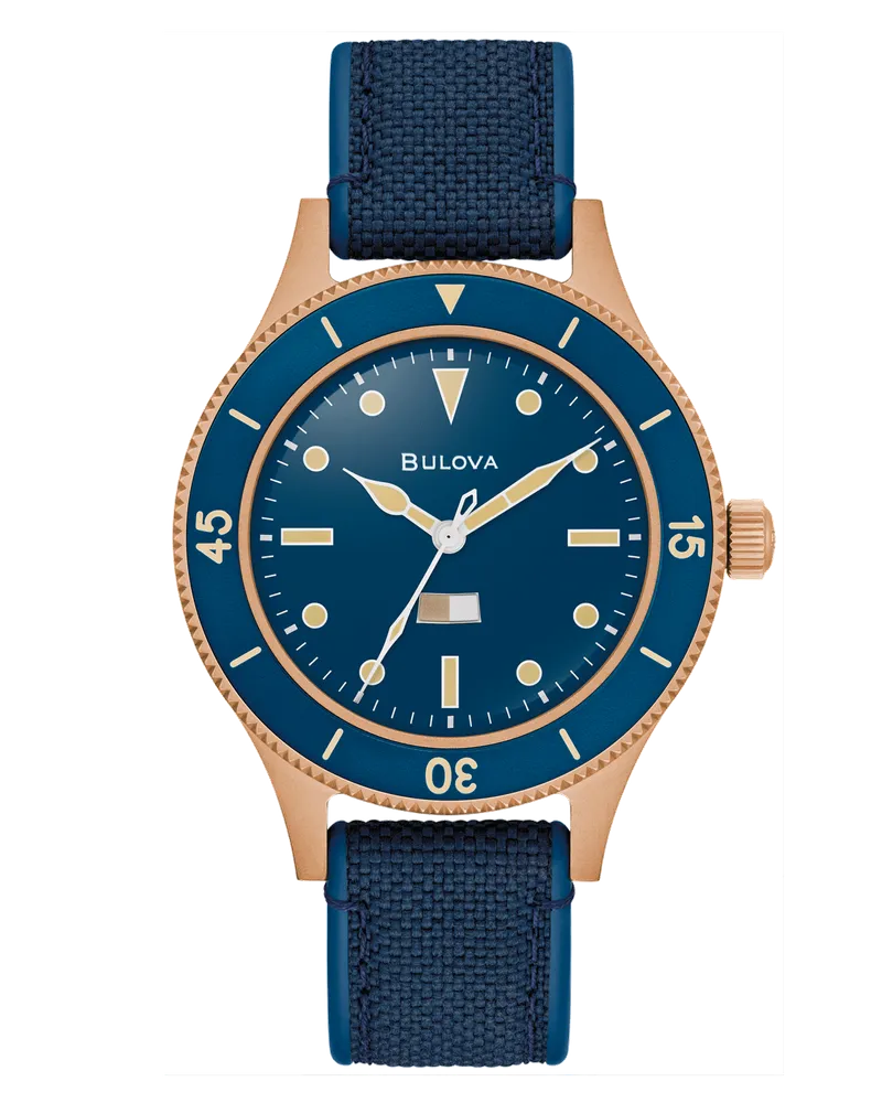BULOVA Automatik Herrenuhr 98A325 Blau