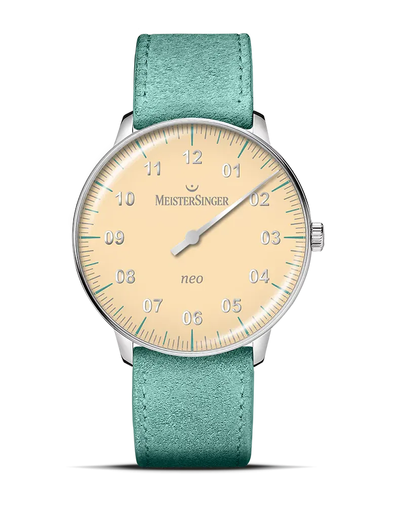 MeisterSinger Neo Special - Hellgelb, 36mm, Velourslederband, Schweizer Automatikwerk Damenuhr S-NES935S Gelb
