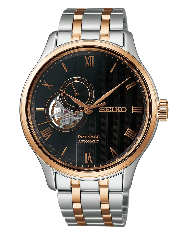 Seiko Presage Automatik Offenes Herz Japanese Garden Herrenuhr SSA466J1 Braun