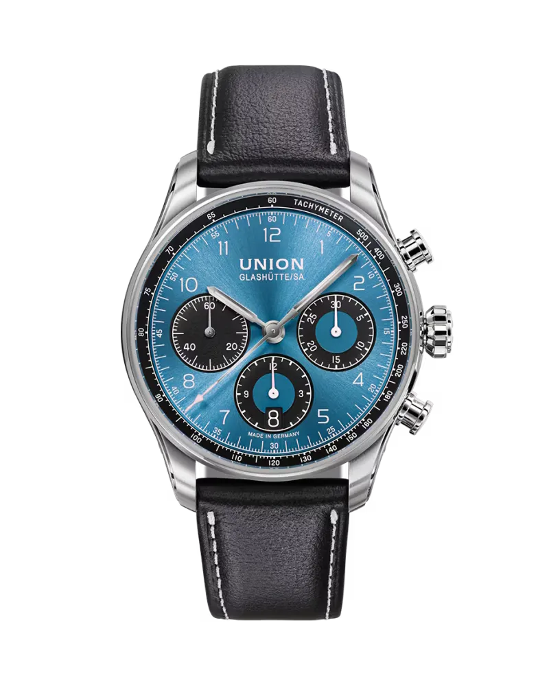 Union Glashütte Belisar Chronograph 40mm, Automatik Herrenuhr D009.227.16.042.00 Blau