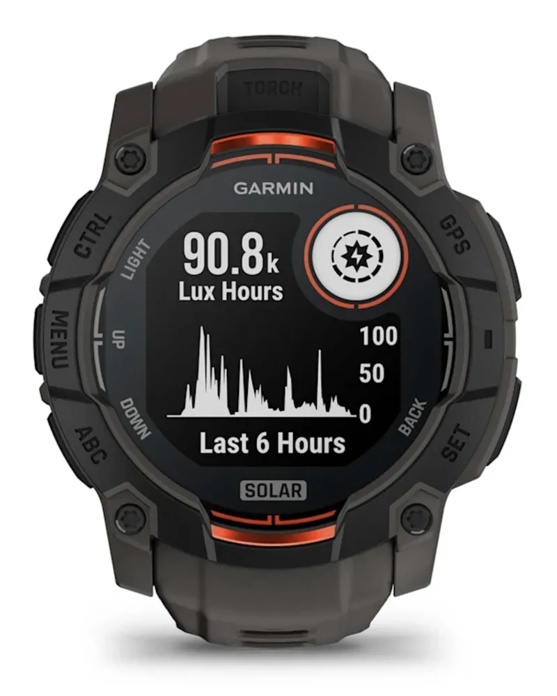 Garmin Instinct® 3 Solar 010-02935-00 - 50 mm Kohle/Schwarz mit Silikon-Wechselarmband 26 mm Kohle 