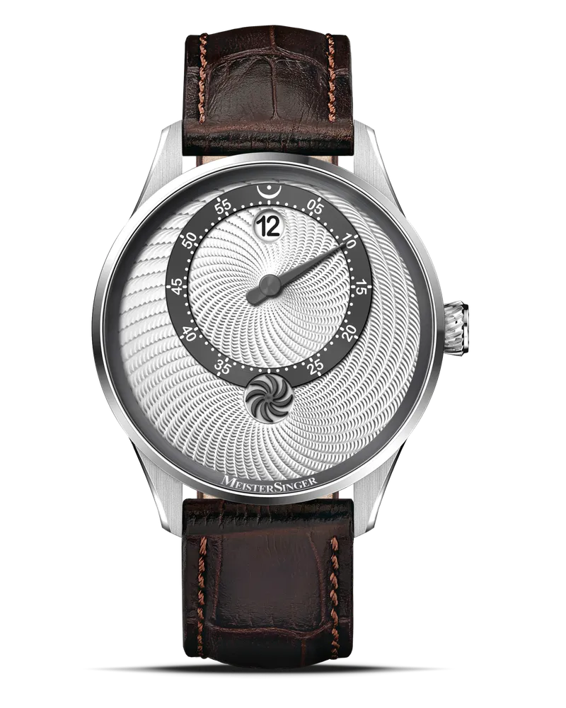 MeisterSinger Edition Panthero Jumping Hour Guillochage - Silber, Schweizer Automatikwerk Herrenuhr ED-PTJHG901 Silber