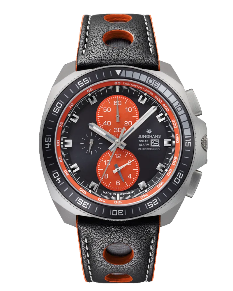 Junghans 1972 Chronoscope Competition Solar 014/4200.00 Herrenuhr Schwarz
