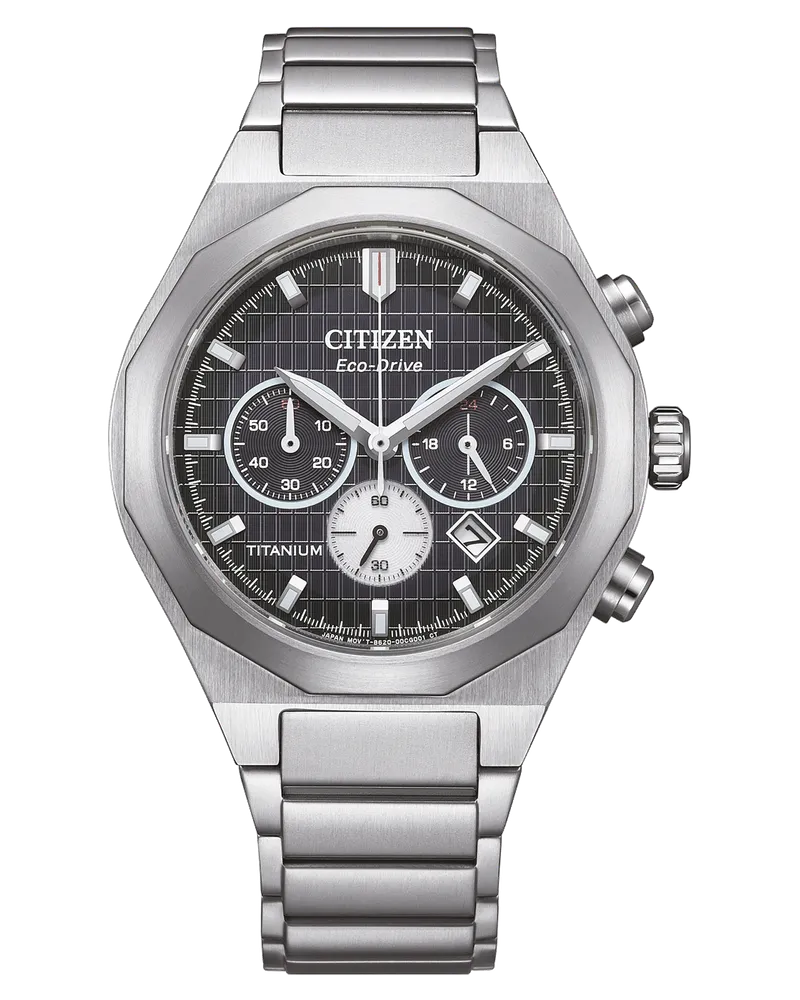 Citizen Zenshin Senkei Super Titanium™ Chronographen mit Eco-Drive Herrenuhr CA4690-51E Schwarz