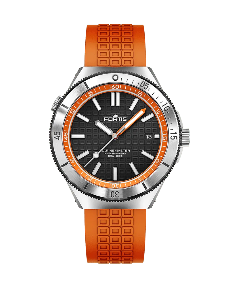 FORTIS Marinemaster M-44 Amber Orange Herrenuhr F8120013 Schwarz