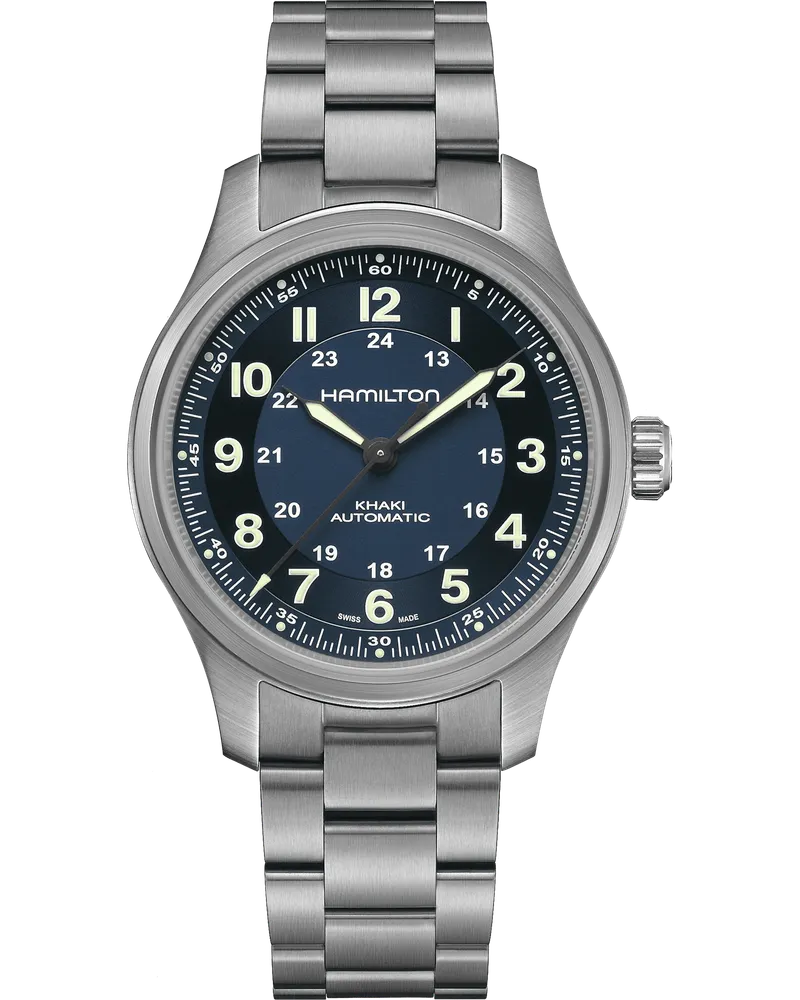 HAMILTON Khaki Titanium Automatik H70545140 Herrenuhr Blau