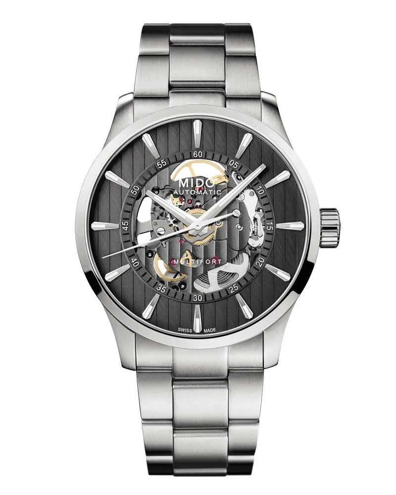 Mido Multifort Skeleton Herrenuhr M038.436.11.061.00 Grau