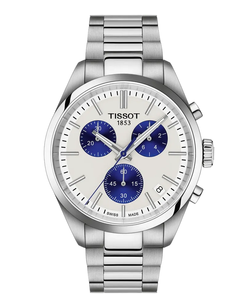 Tissot PR 100 40mm, Schweizer Quarzwerk, Schnellwechselarmband Herrenuhr T150.417.11.011.00 Weiß