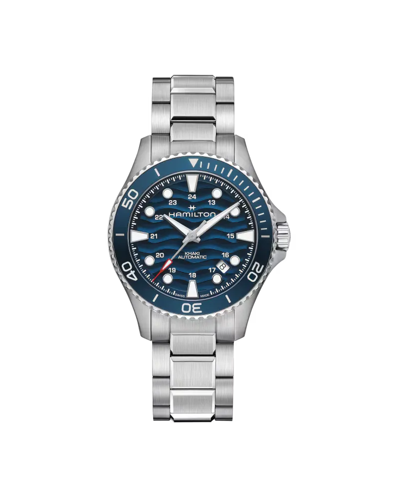 HAMILTON Khaki Navy Scuba Auto 40 mm, Blau, 80 Stunden Gangreserve Herrenuhr H82425140 Blau
