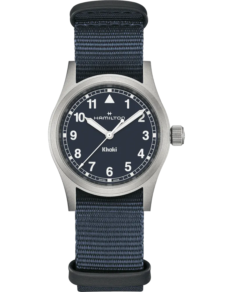 HAMILTON Khaki Field Quartz Herrenuhr 38 cm H69401940 Blau