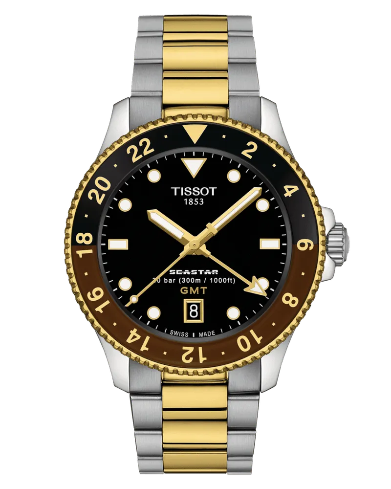 Tissot Seastar 1000 Quarz GMT Herrenuhr T120.852.22.051.00 Schwarz