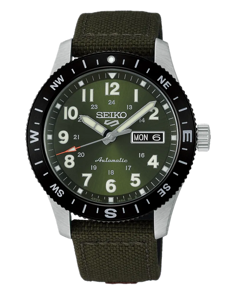 Seiko 5 Sports Field series 41mm,  Nylonband, Automatik, Grün Herrenuhr HDB008K1 Grün