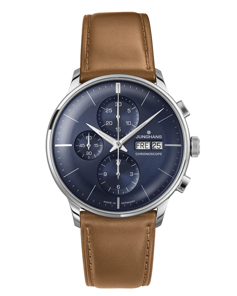Junghans Meister Chronoscope Saphirglas Herrenuhr 027/4526.02 Blau