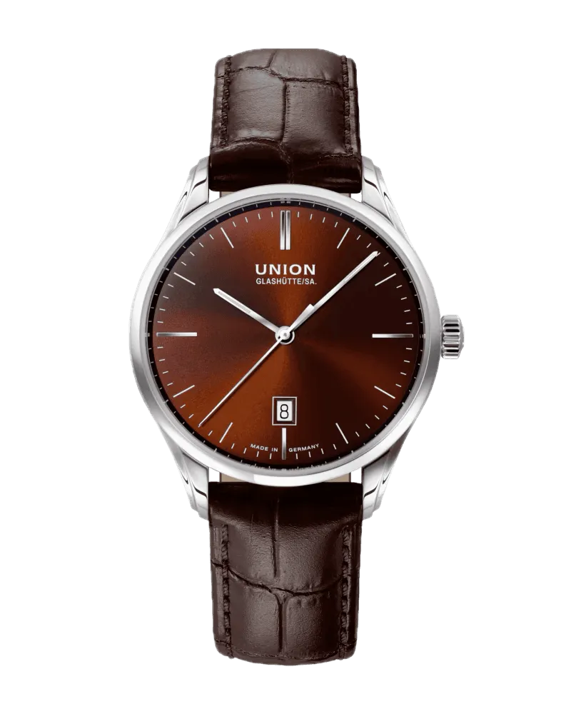 Union Glashütte Viro Datum Herrenuhr D011.407.16.291.00 Braun