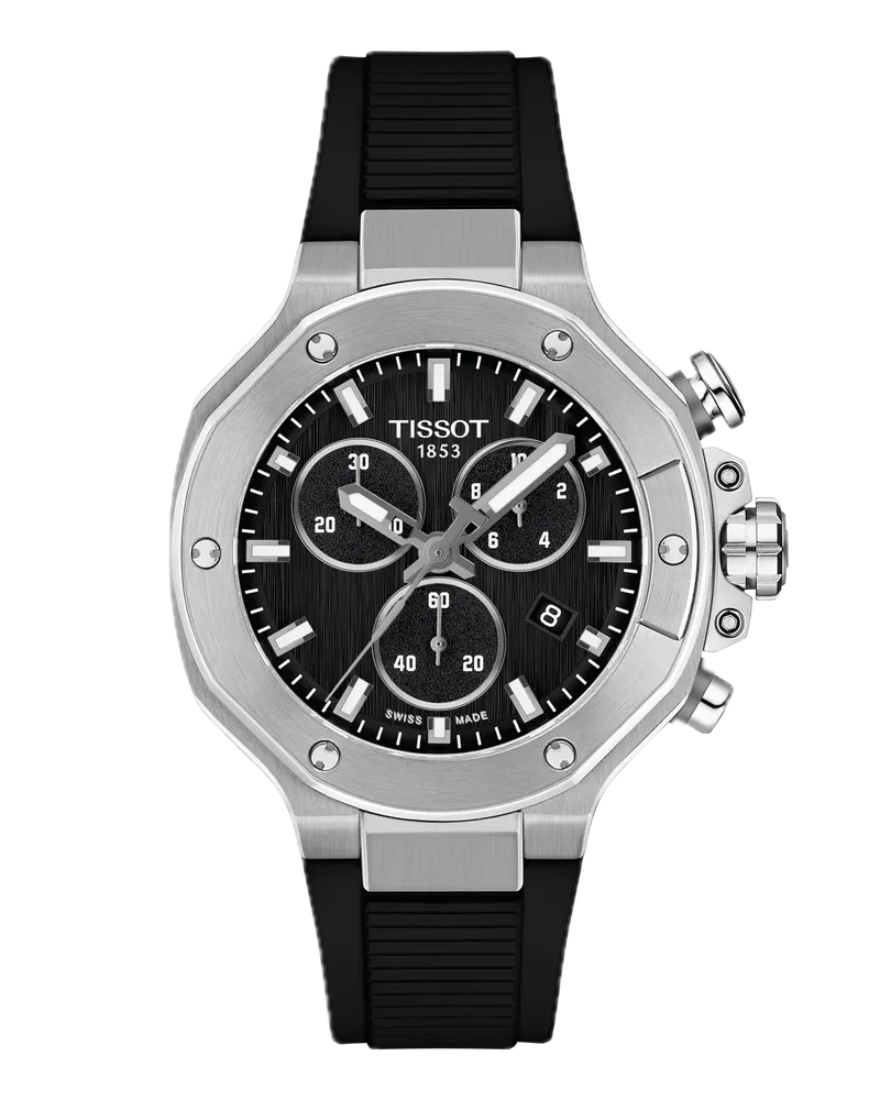 Tissot T-Race 38mm Schweizer Quarzwerk, Saphirglas, Silikonband Schwarz Herrenuhr T141.817.17.051.00 Schwarz