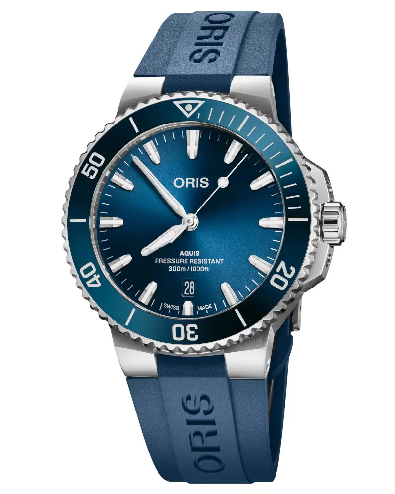 ORIS Aquis Date Automatik Unisexuhr , 01 733 7787 4135-07 4 22 35FC Blau