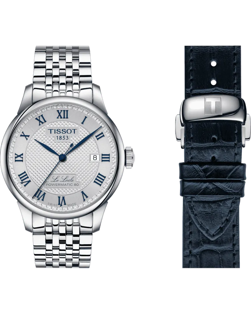 Tissot Le Locle Powermatic 80 20th Anniversary Herrenuhr Set T006.407.11.033.03 Silber