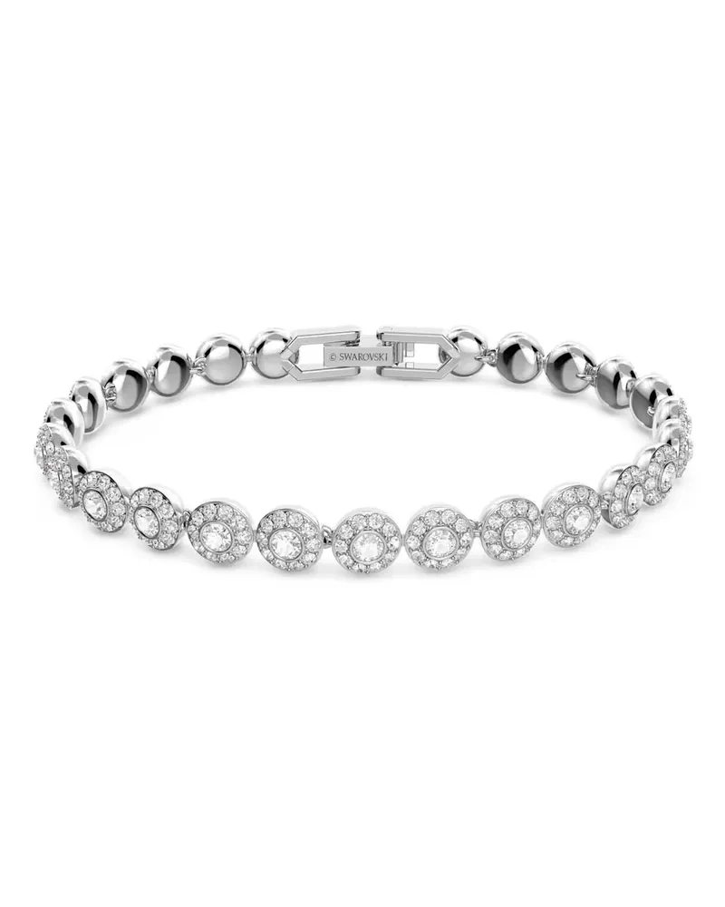 Swarovski Una Angelic Armband Rundschliff, Klein, Weiß, Rhodiniert 