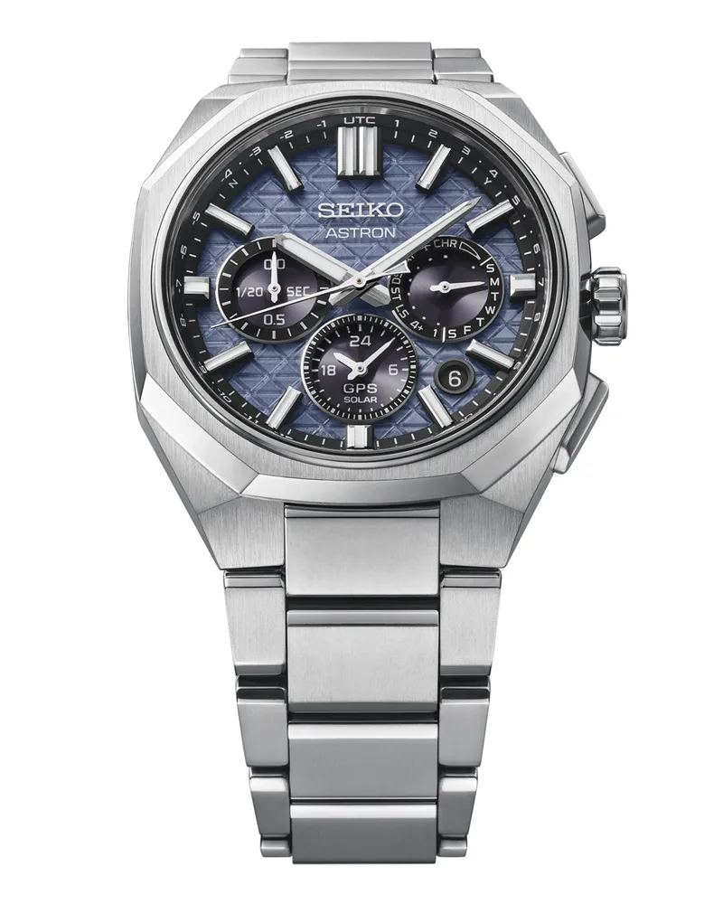 Seiko Astron  GPS Solar,  Titangehäuse, Blau, Läuft etwa 6 Monate Herrenuhr HAB001J1 Blau