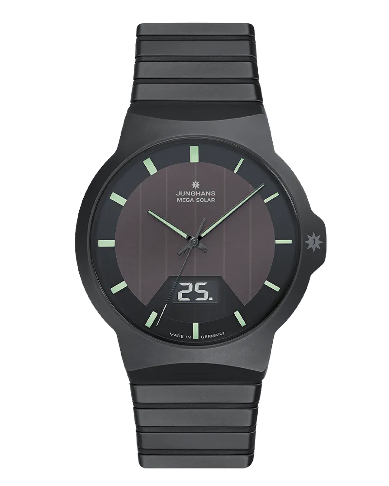 Junghans Force Mega Solar 018/1938.44 Herrenuhr Schwarz