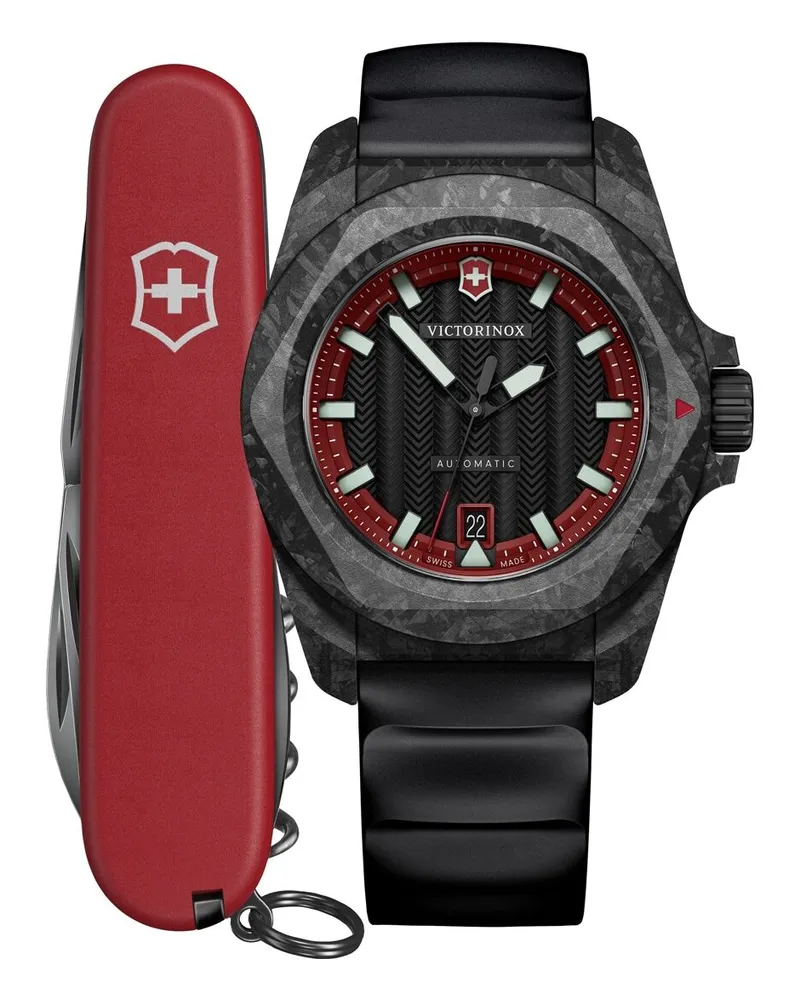Victorinox I.N.O.X. Automatik Herrenuhr Carbon 242024.1 Schwarzrot