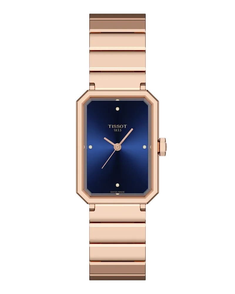 Tissot SRV Schweizer Quarzwerk, Roségold/Blau, 30mm Damenuhr T160.110.33.046.00 Blau